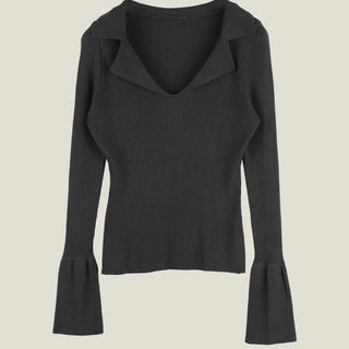 Chloe V-neck Collared Knit