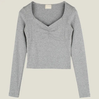 Chouette Heart Neck Shirred Tee