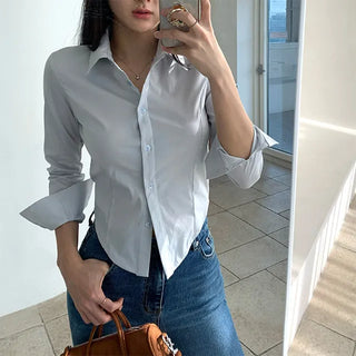 Crop Slim Basic Shirt