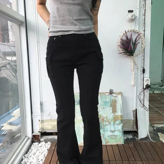 Cotton Cargo Bootcut Pants