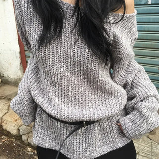 Wool One-Shoulder Knit