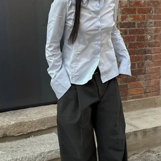 Line cut puff shirt