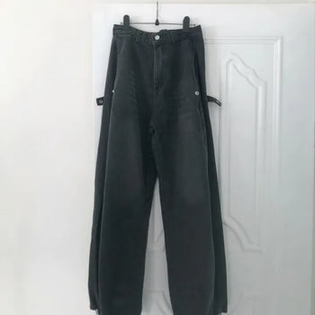 Side Snap Balloon Denim Pants
