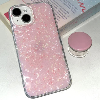 Round Smart Talk Set Glossy Pink Hard Jelly iPhone Case