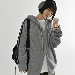 [UNISEX] Knit Track Zip-up Hoodie