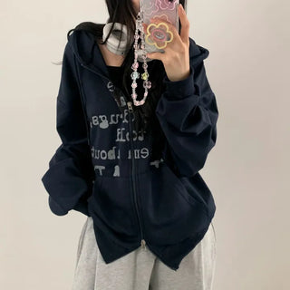 [Oversized] Vlad Lettering Unisex Zip-up Hoodie (4 colors)