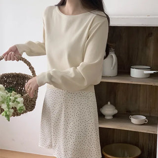 Boat Neck Delicate Fit Crop Knit