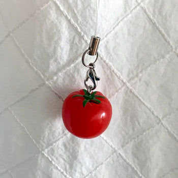 Tomato phone charm keyring
