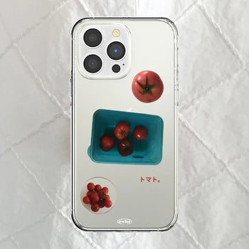 Cute Tomato Aesthetic Transparent Jelly iPhone Case
