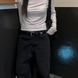 Shirred Off-Shoulder Drape Long Sleeve Tee