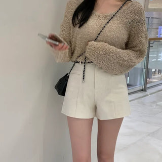 Veneer Boucle Loose Fit V-Neck Knit