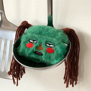 Green Face Pigtail Furry Doll AirPods Case