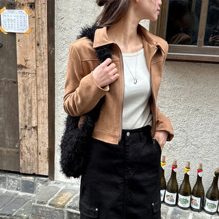 Suede Crop Short Jacket 2 Colors