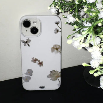 Beauty Flower Realistic Pattern White Hard iPhone Case