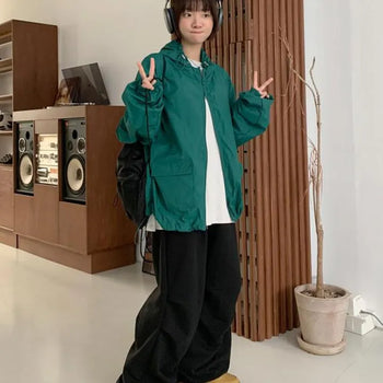 [UNISEX] Plan Two-Pocket Hooded Windbreaker