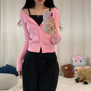 [Delicate Fit/Basic Item] Bamboo Basic Round Ribbed Knit Long Sleeve Cardigan (6 colors)
