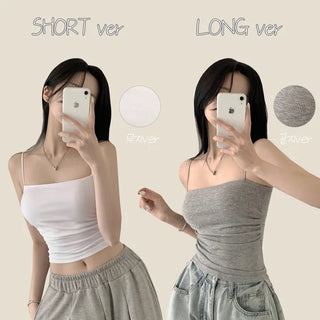365-Day Must-Have, Ribbed Plain Basic Shirred Crop Sleeveless