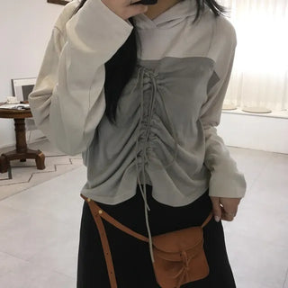 Color Block Ribbon Hoodie