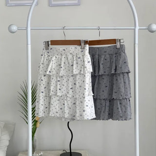 Flower Elastic Tier Skirt