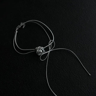 rose ribbon choker necklace