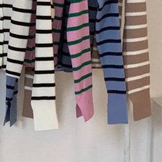 Bunny Stripe Slim Button Cardigan