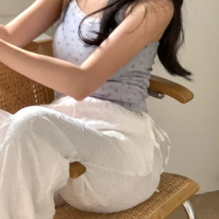 Sandy Ribbon Flower Lace Sleeveless Top