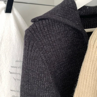 Louis Slim Fit Collared Ribbed Knit