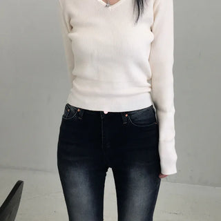 Basic V-neck Ribbed NT (4 colors)