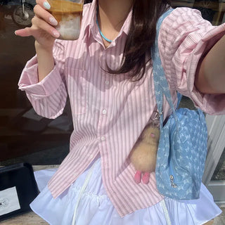 Striped Pocket Loose Fit Shirt 2 Colors