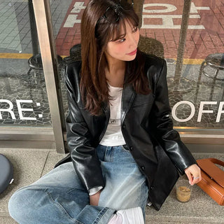 Leather Half Blazer Jacket 1 color