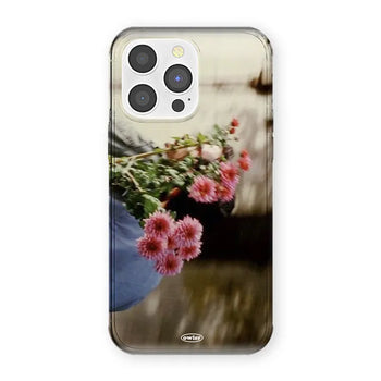 Sentimental Translucent iPhone Case with Flower Bouquet Background