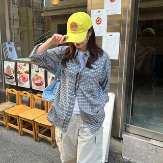 [UNISEX] Seersucker Oversized Check Shirt 2 colors