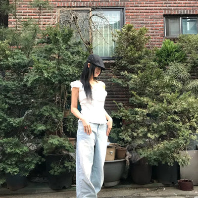 Cat Sand Wide Denim Pants (3 colors)