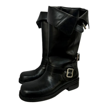 Belted Two-way Boots | Buckle Two-way Folding Mid-length Boots