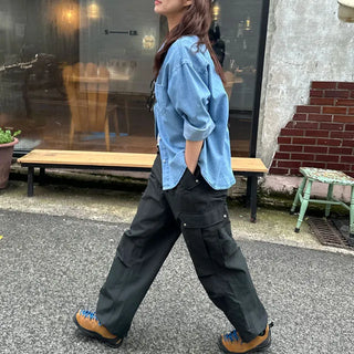 Rivet Carpenter Wide Cargo Nylon Pants 3 Colors