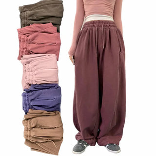 [Hip Fit/Two-way Version] Pigment Color Wide Training Oversized Long Pants (5 colors)