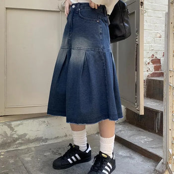 Blu-flare midi skirt