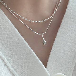 Egg Ball Chain Snake Chain Layered Double-Strand Necklace