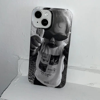 iGood Little Kid Hard iPhone Case Wearing Sunglasses