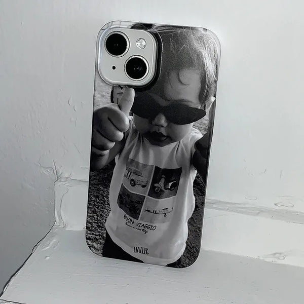 iGood Little Kid Hard iPhone Case Wearing Sunglasses