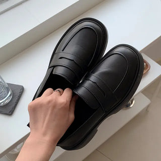Soft Loafers Classic Basic Penny Flats Geek Chic Preppy Look School Uniform Four Seasons Shoes