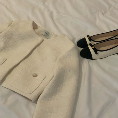 Rosé Tweed Jacket and Long Skirt Set  Wedding Guest Two-Piece Set
