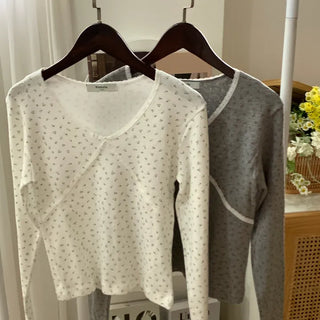 Flower Lace Cutout Slim T-shirt
