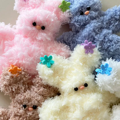 Flower Chenille Doll Keyring, Handmade Flower Doll Key Ring, 5 Styles, Bag Keyring, Teddy Bear Keyring, Handmade Keyholder, Doll Keyring