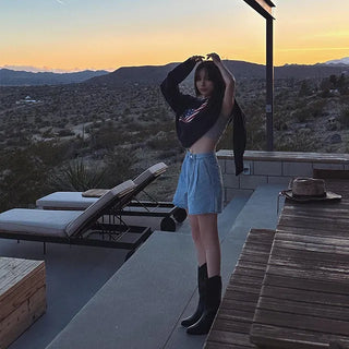 Dash Pintuck Denim Shorts