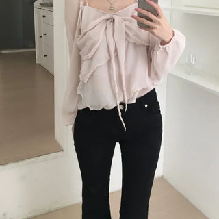 Cheek Ribbon Blouse (2 colors)
