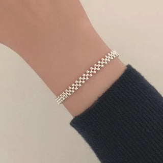 Lace Silver Ball Banding Bracelet