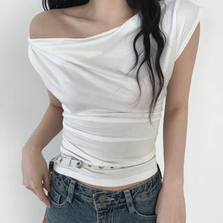 unbalance drape t-shirt