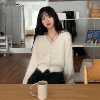 loose hairy cardigan