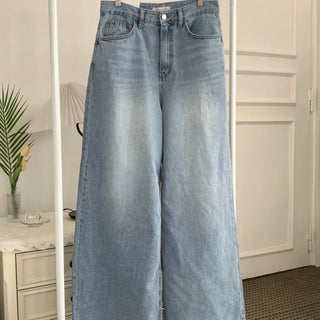 Washed Long Wide A-Line Bootcut Fit Pretty Denim Pants Long Pants Lower Body Cover for Tall Women
